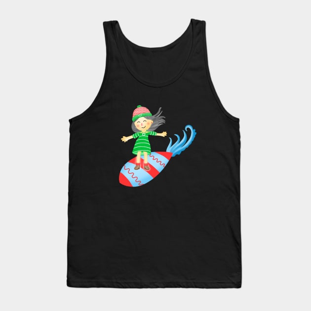 Surfboard girl. Tank Top by Onanong art design shop.